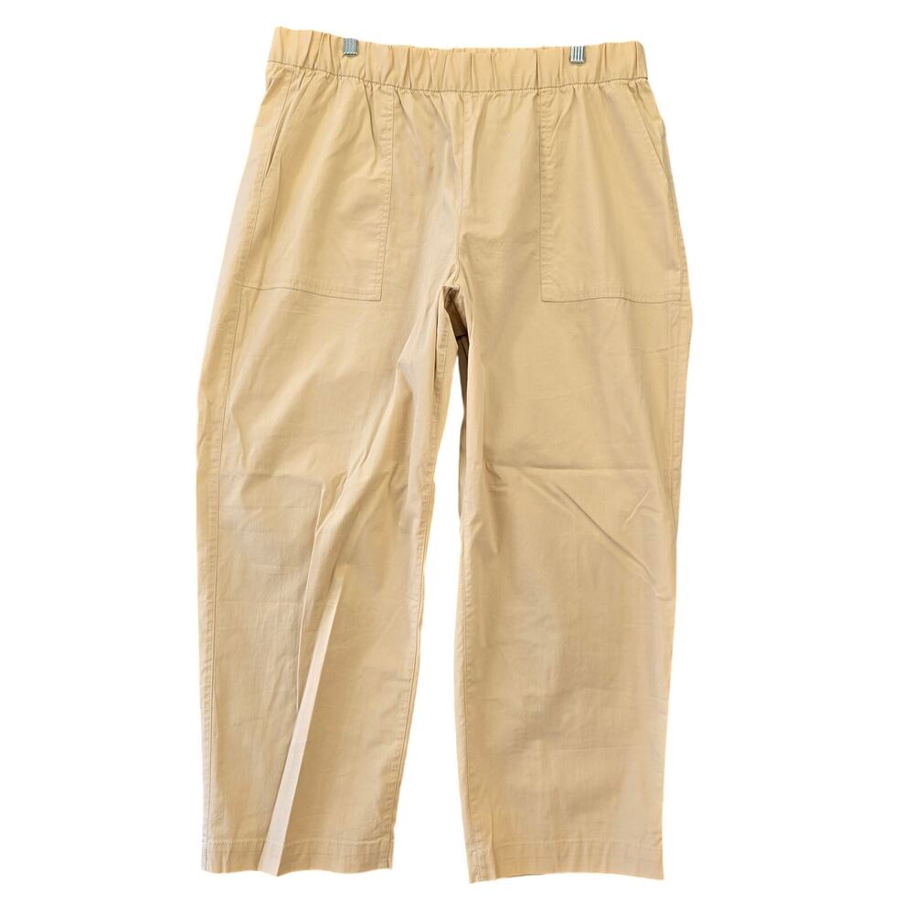 Gap Tan Wicker Khaki Pants Off Duty Pull-On Stretch Elastic Waist Womens Size XL